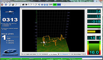 3D flight visualization in Microdrones mdCockpit for desktops