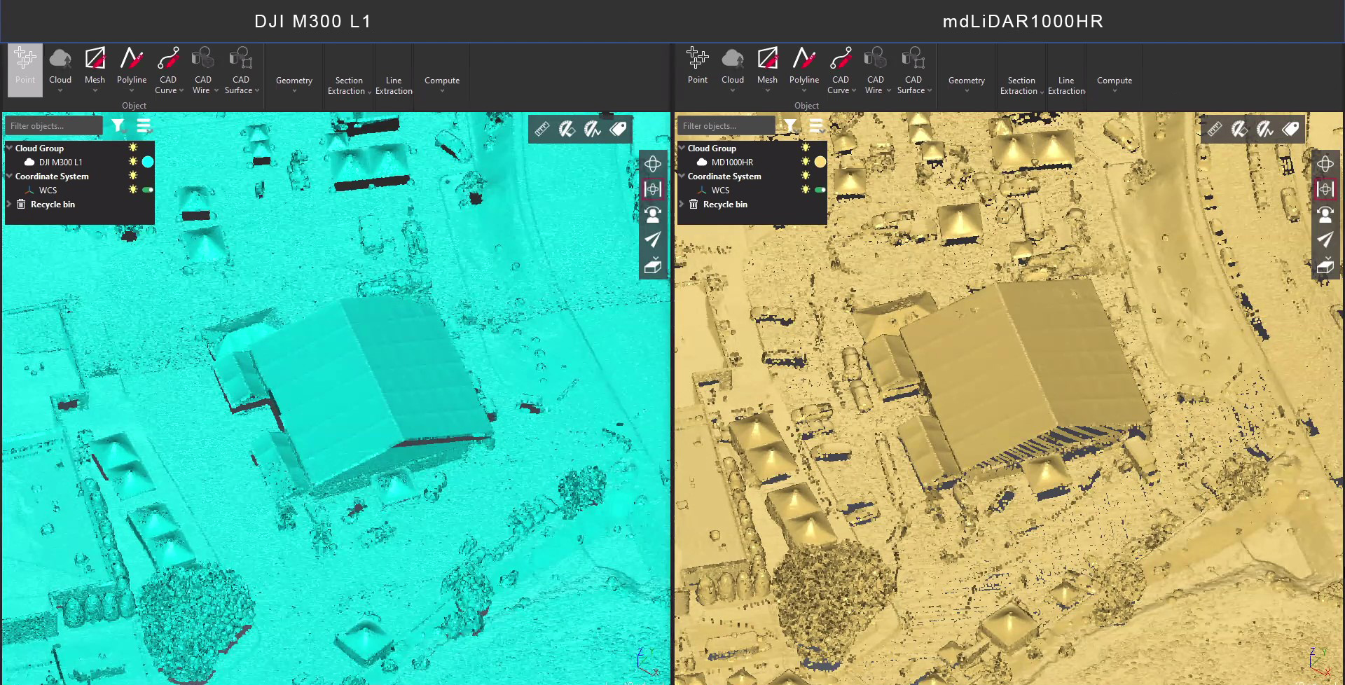 Comparing Drone LiDAR Data to the mdLiDAR1000HR